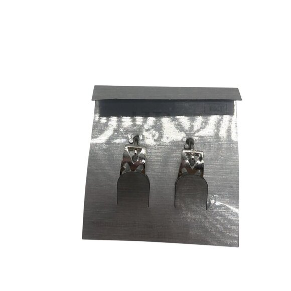 Pastel Collection Rhinestone Silver Tone Clip On Earrings For Women - Picture 2 of 4